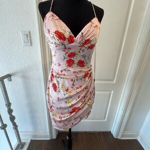 🦄 NWT Mac Duggal Sz 2 Floral Pink Mini Dress SAMPLE